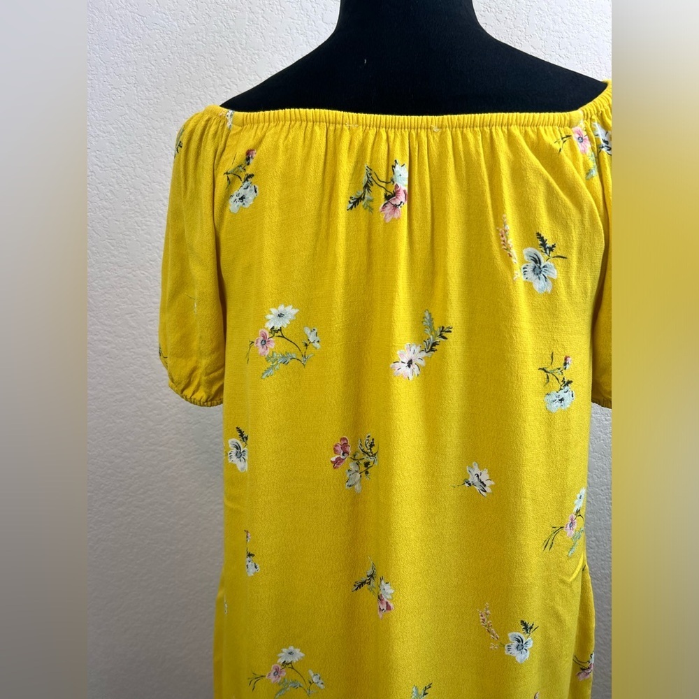 LOFT Floral Pattern Button Down Dress in Yellow Size Small - Picture 5 of 9